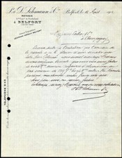 Ancienne Facture P. & D. LEHMANN & Cie  métaux à Belfort 1912