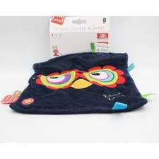 Doudou plat carré bleu marine