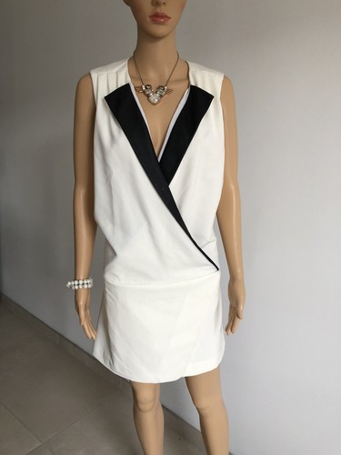 Robe blanche noire - et, neuve