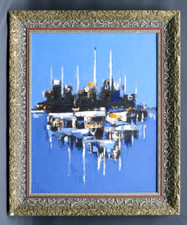 Bernard Folinais vers 1970 Bateaux au port