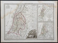 1812 - Moyen-Orient, Palestine et Bible - Carte géographique ancienne - Lapie