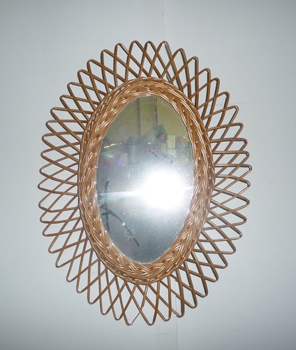 Miroir soleil rotin vintage - soleil,