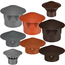 Chapeau de ventilation toiture mâle PVC Ø 50mm 75mm 110mm 160mm Évent de toiture