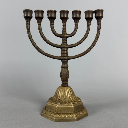 Chandelier bronze menorah 7 - bronze,