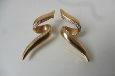Pierre Lang Belles Boucles D'Oreilles / Clous D'Oreilles Dorés Avec Des Pierres