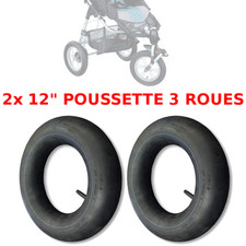 2x CHAMBRE A AIR POUSSETTE 3 ROUES 12" TYPE HIGH TREK 1ère GENERATION NEUF