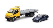 NEWRAY - MERCEDES SLK 350 avec camion porte voiture IVECO -  - NEW16233A