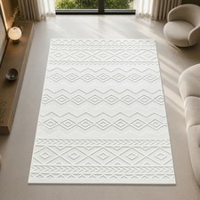 Tapis bohème crème - , texturé