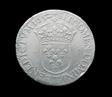 Louis XIV (1643-1715) Ecu à la mèche longue 1652 T Nantes 