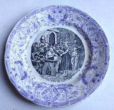 Assiette parlante "Jeanne d'Arc devant ses juges à Rouen" Digoin