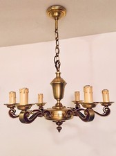 Lustre English Style Chippendale bronze véritable Lucien Gau années 60/70