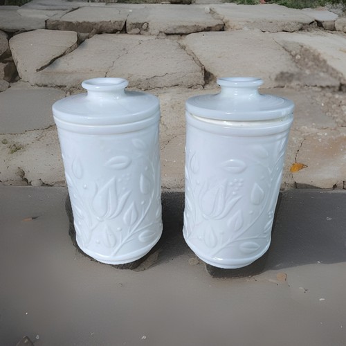 Paire pots en verre - ,