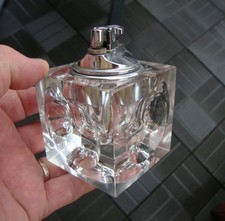 SUPERBE briquet DESIGN de table  vintage véritable cristal transparent années 70