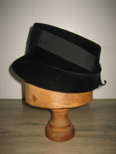 Ancien chapeau feutre velours - ancien,