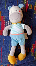 SR3/ DOUDOU PELUCHE MOTS D'ENFANTS ANE CHEVAL BLEU GRIS JAUNE  30 cm KOM9