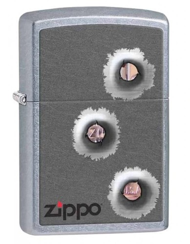 Zippo bullet holes street - zippo,