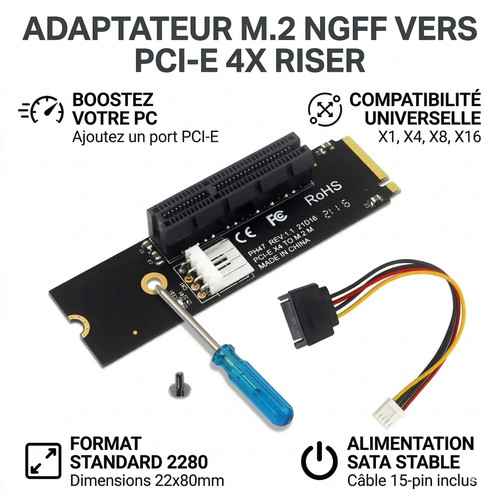 Adaptateur ngff vers pci e - ngff,
