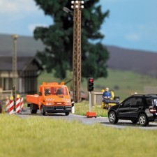 Busch 5451 - 1/87 / H0 Deux Feux De Chantier Avec Led - Neuf