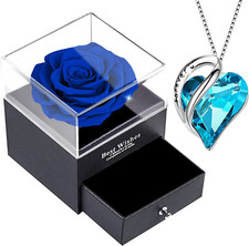 Rose Eternelle Collier Cœur Pendentif Fete Des Meres Anniversaire Saint Valentin