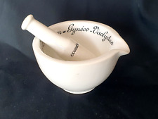 ANCIEN et RARE MORTIER PILON DE PHARMACIE MEDICAL PORCELAINE DE PARIS GYNECO