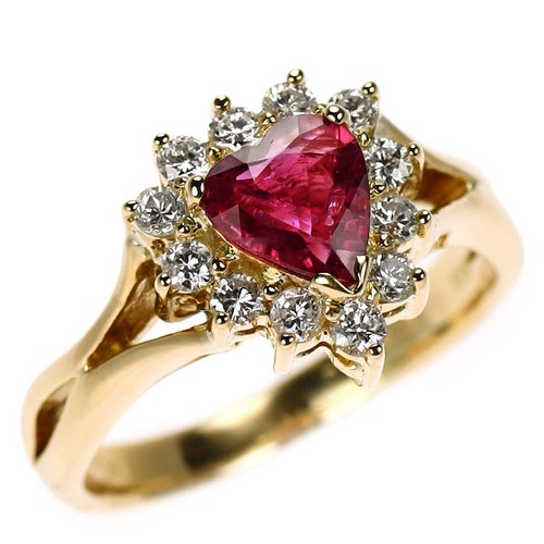 Bague diamant rubis forme - diamant,
