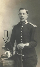 WW1-FRENCH CUIRASSIER WITH HELMET AND SWORD-CABINET PHOTO+TOP+