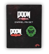 Doom Eternal Slayer & Logo Broche Set Exclusif Émail Collector Broches Set De 2