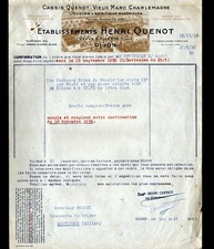 DIJON (21) ALCOOL / CREME de CASSIS & VIEUX MARC CHARLEMAGNE "Henri QUENOT" 1938