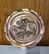 Assiette décorative en cuivre décoration murale ancienne
