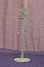 BOUGEOIR MÉTAL PAMPILLE VERRE PORTE BOUGIE DÉCORATION MAISON PHOTOPHORE