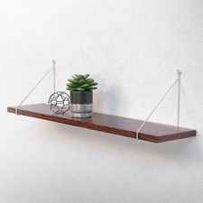 2x Équerres d'étagère triangulaires métal argent fixation console murale 20x25cm