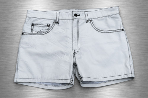 Short cuir blanc - short,