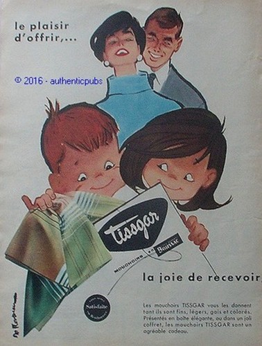 PUBLICITE TISSGAR MOUCHOIRS