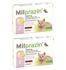 LOT DE 2 BOITES DE MILPRAZIN VERMIFUGE LARGE SPECTRE POUR PETITS CHATS & CHATONS