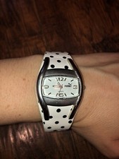 Puma White Black Polka Dot Bangle Watch Bracelet-RARE-$88