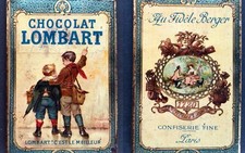 Carnet tôle lithographiée chocolat Lombart 1913 - calendrier publicitaire Z551