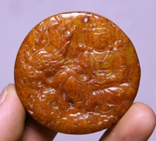 5CM China Hetian Jade Carving Feng Shui Kwan-yin Guan Yin Goddess Pendant