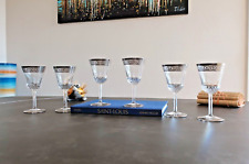 Cristal Saint Louis. 6 verres à vin rouge N°3, Thistle platine. H16,2cm.