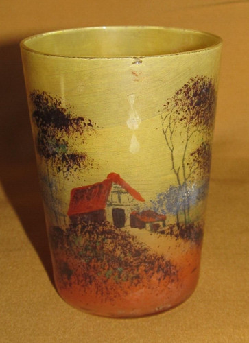 Ancien verre gobelet décor - verre, à