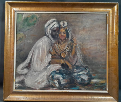 Tableau ancien huile portrait - tableau,