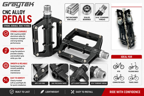 Greytek pédales vtt plate - pédales,