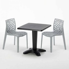 Table Carrée Noire 70x70cm