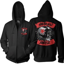 Veste à capuche zippée moto