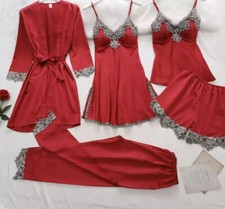 Pyjama satin femme burgundy