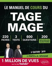 Le Manuel de Cours du TAGE MAGE - édition 2019, Joachim Pinto et Arnaud Sévigné