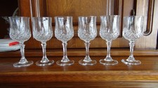 6 VERRES à PIED CRISTAL