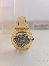 Montre Swatch SCRIBBLE GZ124 1993 Collector Club Quartz Bracelet Fissuré