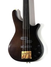 Guitare basse électrique Kawai Rockoon Fretless noire d'occasion du Japon ave...