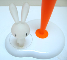 ALESSI Asg42/h W  Bunny & Carrot Porte Rouleau de Papier  en Résine -