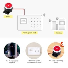 Alarme de S??curit?? Int??rieur 120dB Sir??ne Filaire pour Protection Maison DC